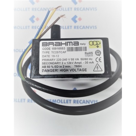 TRANSFORMADOR TC25TCAF 2X10KV BRAHMA