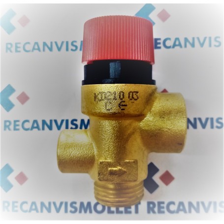 VALVULA SEGURIDAD PARA MANOMETRO 1/2"M 3 BAR