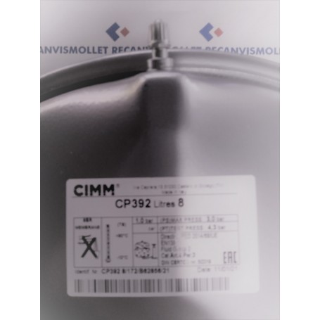 VASO EXPANSION 8L 392 3/8" 180 AR/HE/BA