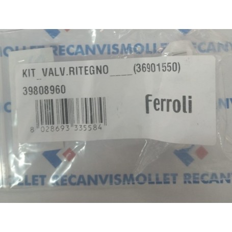 VALVULA ANTIRRETORNO FERROLI 39808960