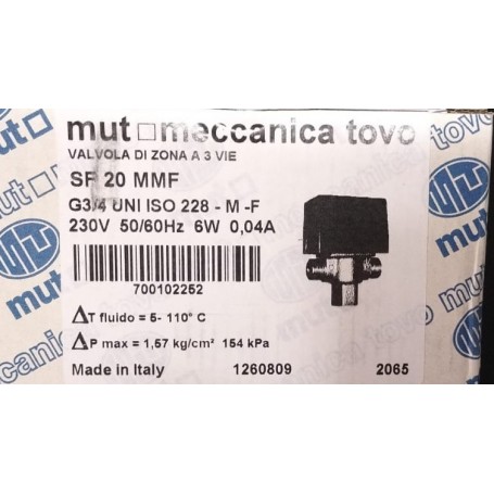 VALVULA ZONA MUT SF20 3V 3/4 MMH 7.001.02252